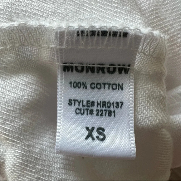 New! MONROW Cotton Twill Pocket Romper White nwt 13287 - Picture 11 of 12